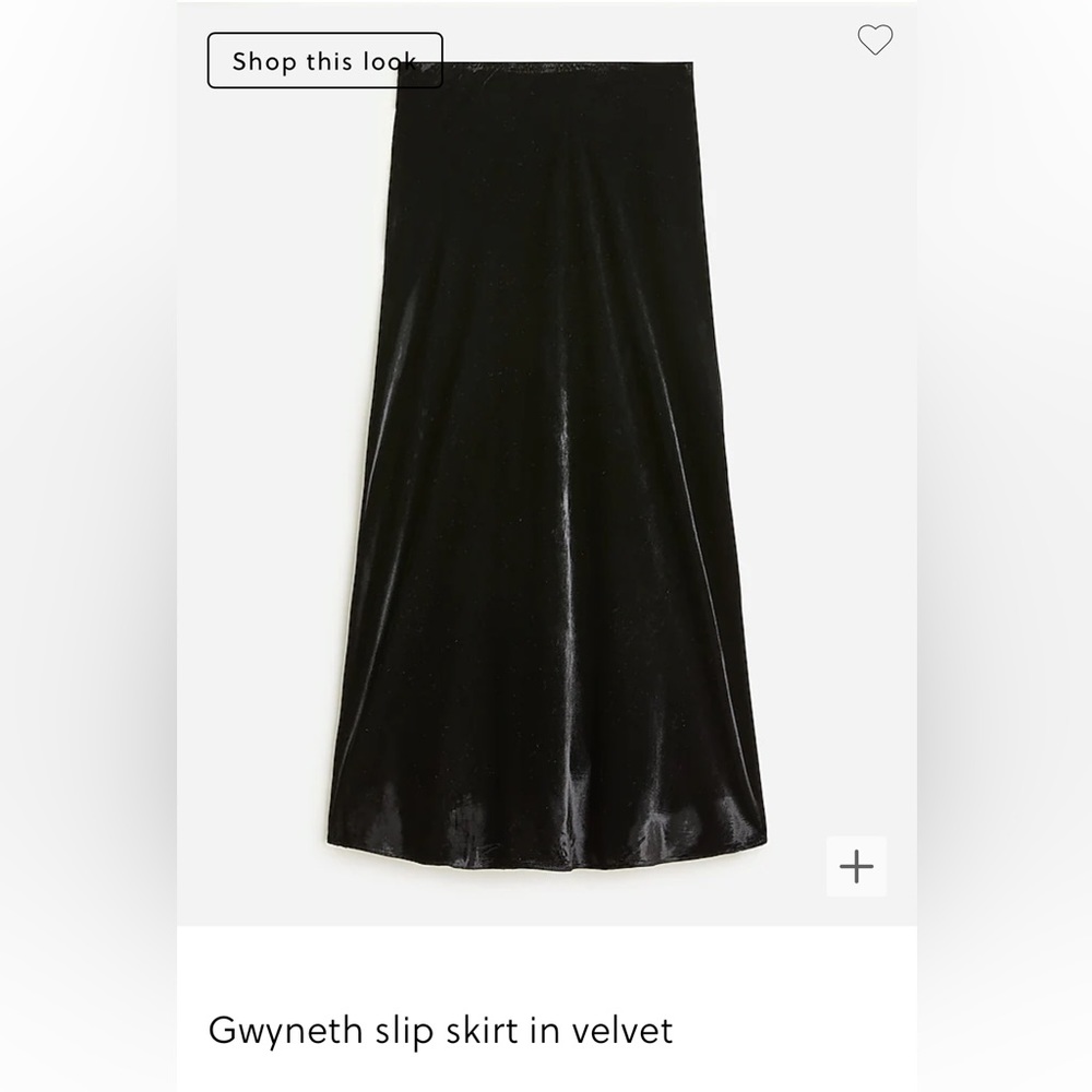 J Crew Black Velvet Skirt